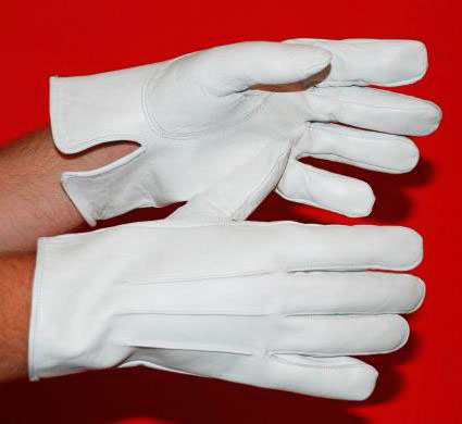 White Leather Gloves Flagpole Parade Marching